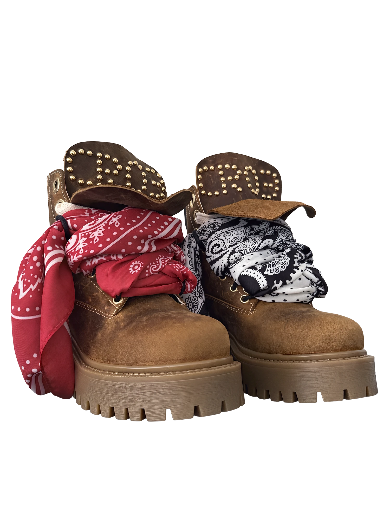 STARBOOT – Nubuck caramel et bandana