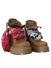 STARBOOT – Nubuck caramel et bandana
