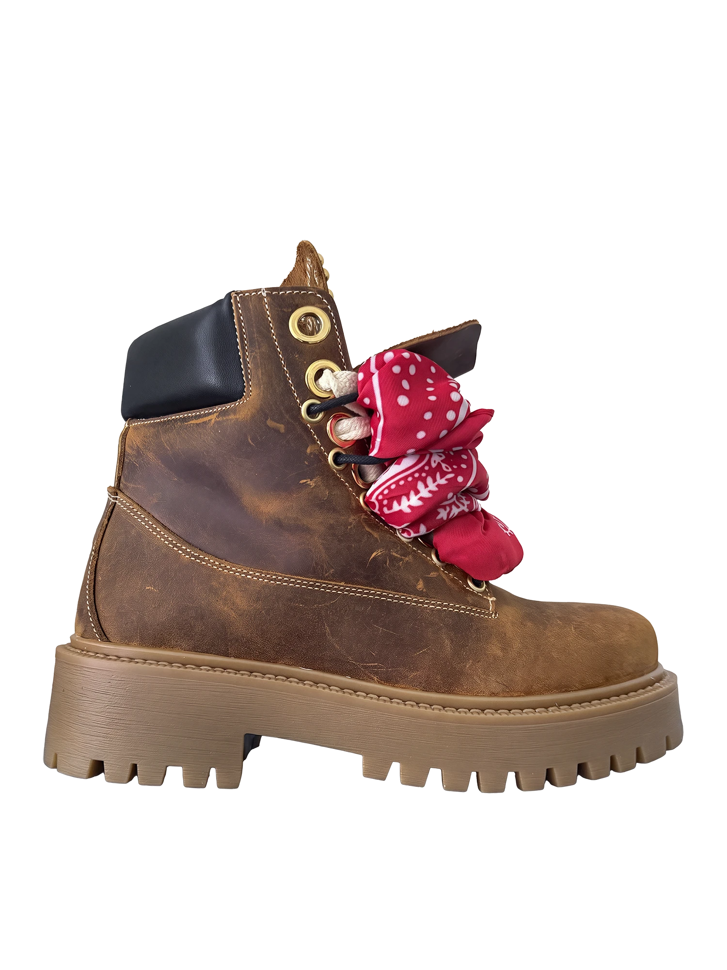 STARBOOT – Nubuck caramel et bandana