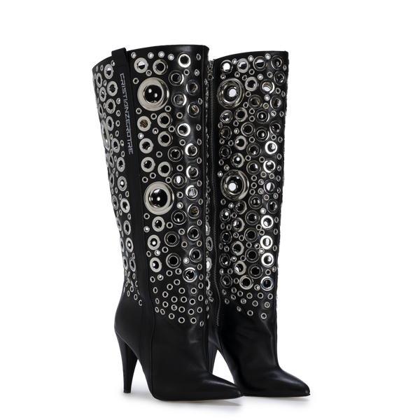 STORM – Silver Eyelet Boots