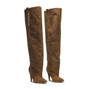 STORM – Stivali Alti in Pelle Vintage Marrone Distressed