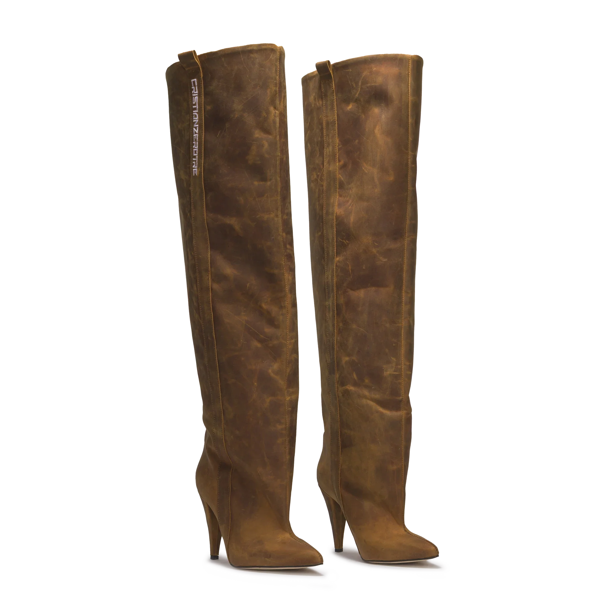 STORM – Stivali Alti in Pelle Vintage Marrone Distressed