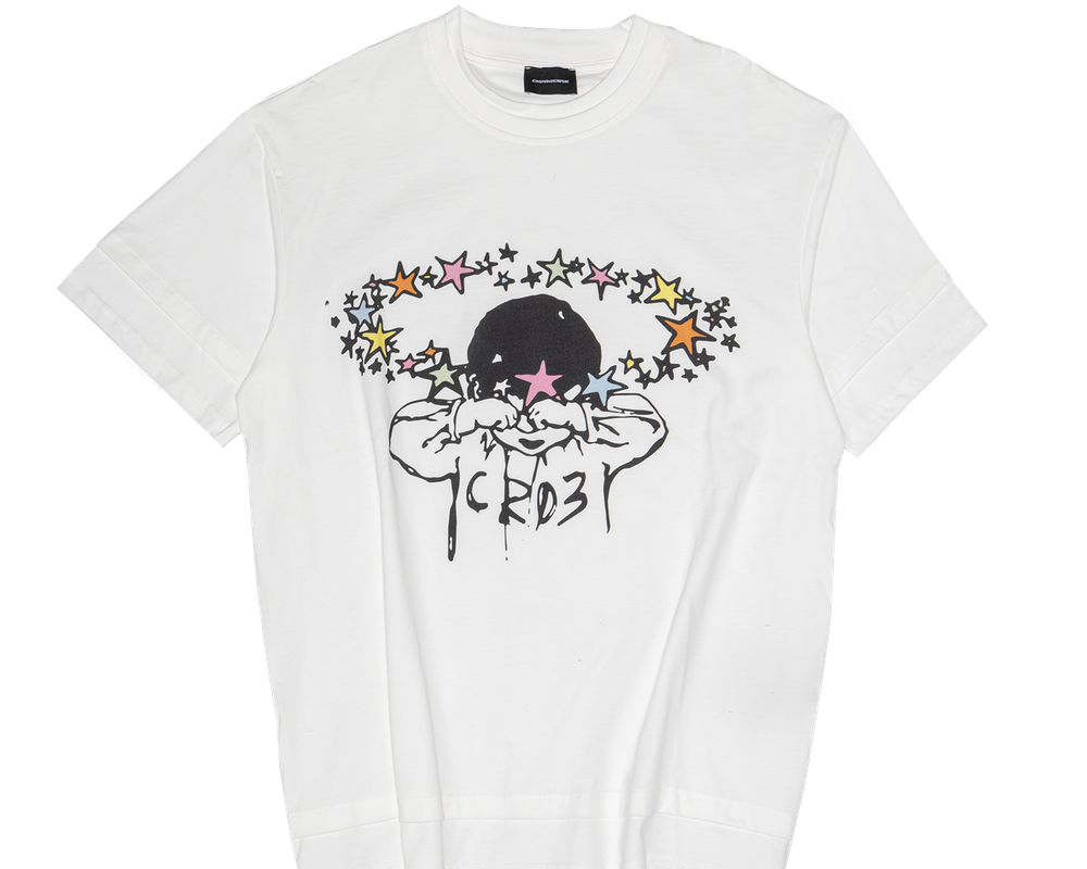 "Squint" White T-shirt-T-shirt-CRISTIANZEROTRE