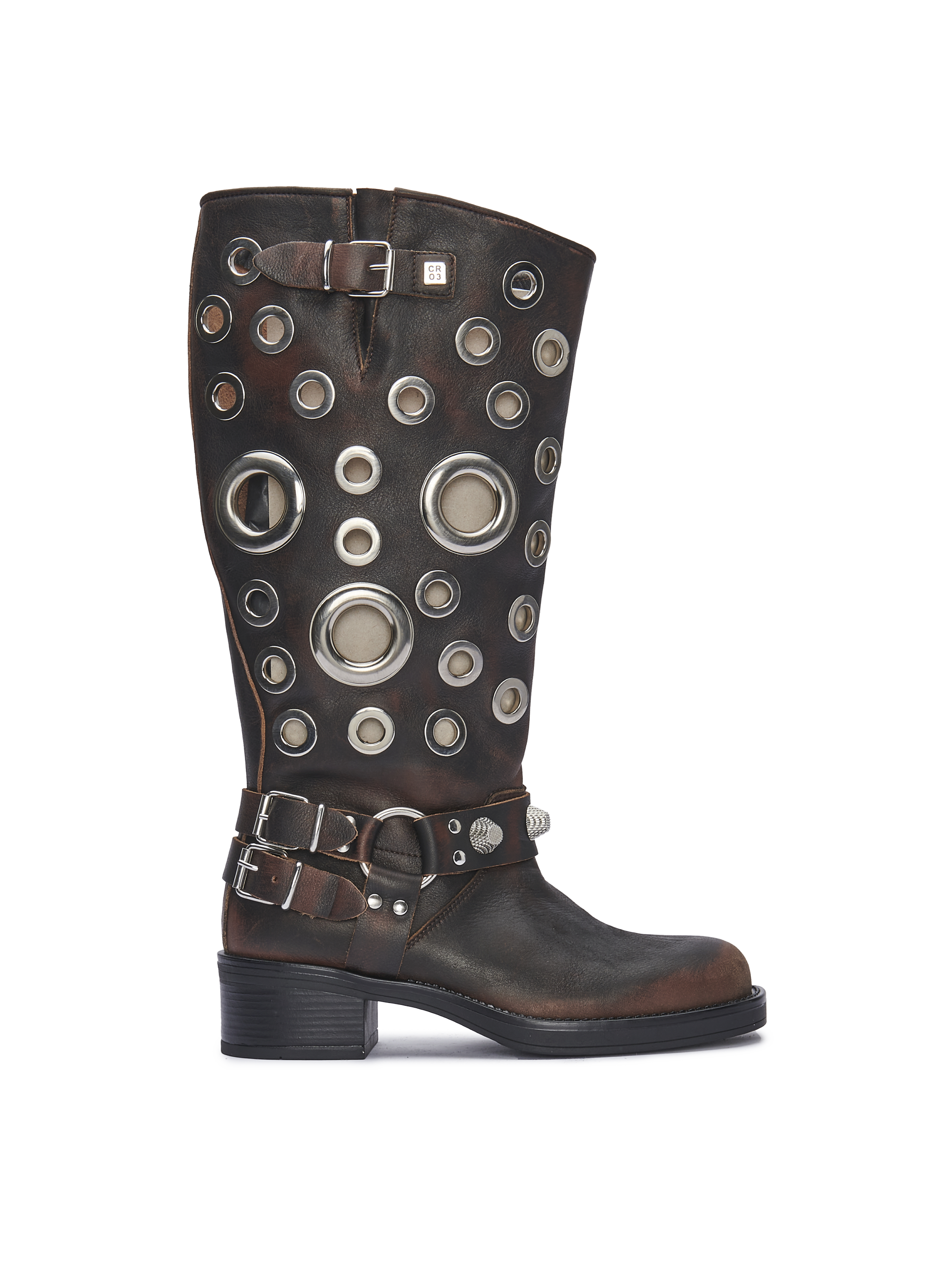 SOVEREIGN — Piele maro vintage cu metal