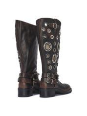 SOVEREIGN — Piele maro vintage cu metal