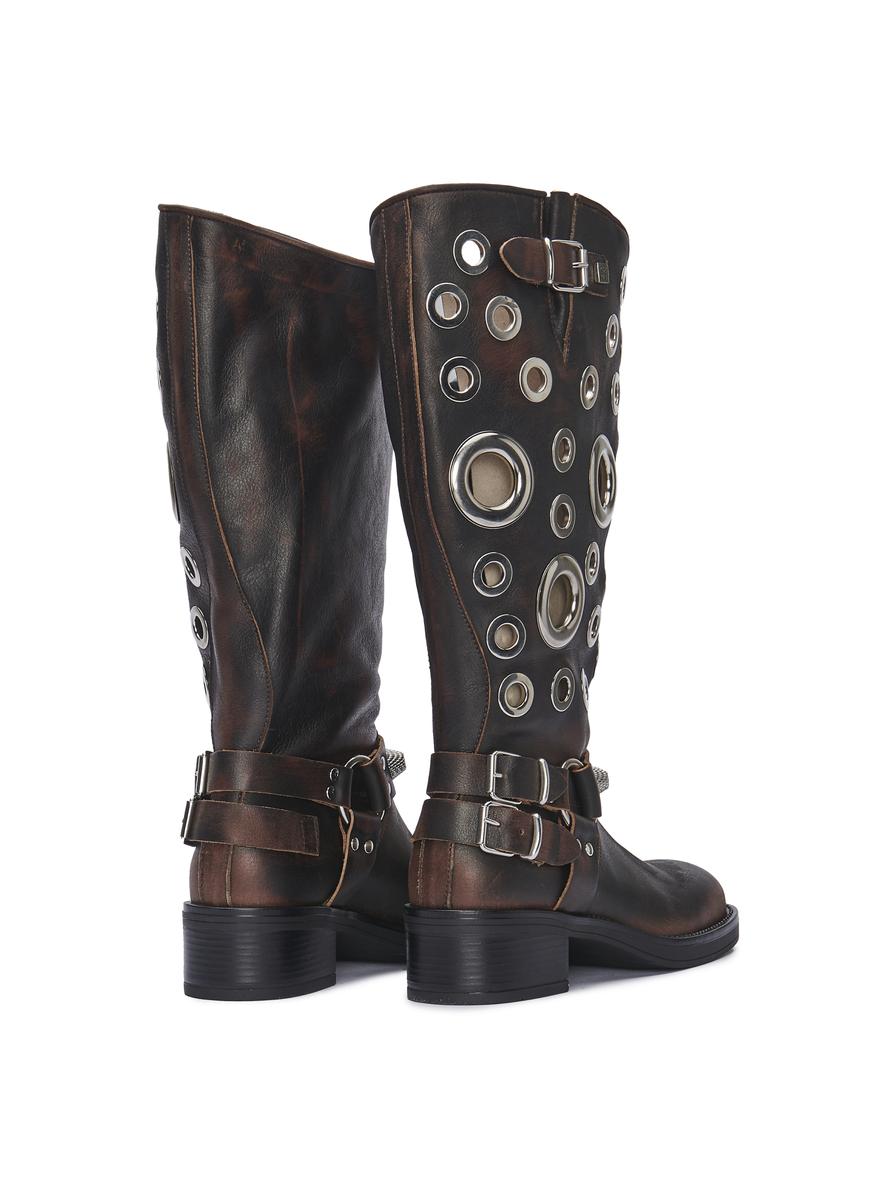 SOVEREIGN — Piele maro vintage cu metal