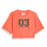 T-Shirt Leopardo 03 Arancione Corto